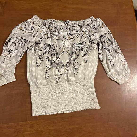 white house black market wide neck blouse - Picture 2 of 5